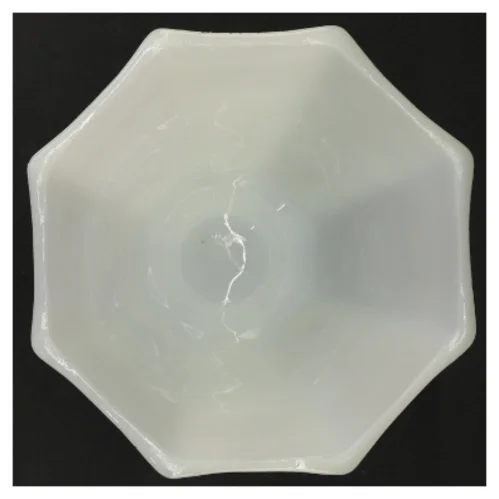 Hvid opaline mælkeglas skål I presset glas (str. 13 x 15 cm)