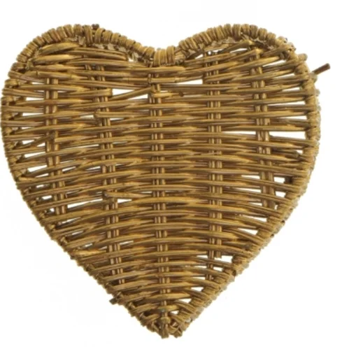 Flettet Guld hjerte kurv (str. 15,5 cm)