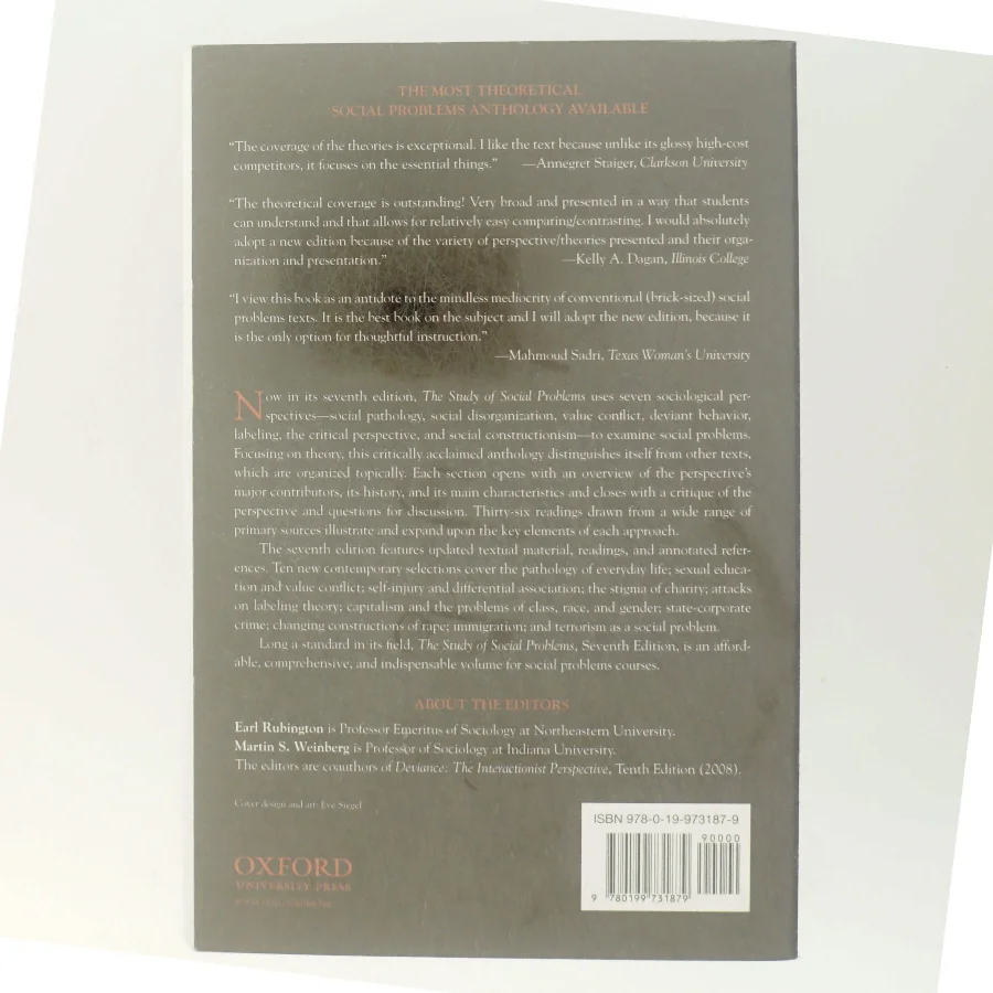 The Study of Social Problems Seven Perspectives af Earl Rubington (Bog)