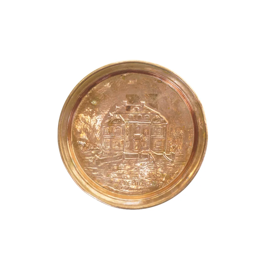 Kobber fad motiv Eremitage slottet (str. Diameter 28 cm)