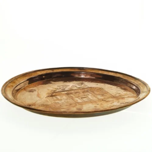 Kobber fad motiv Eremitage slottet (str. Diameter 28 cm)