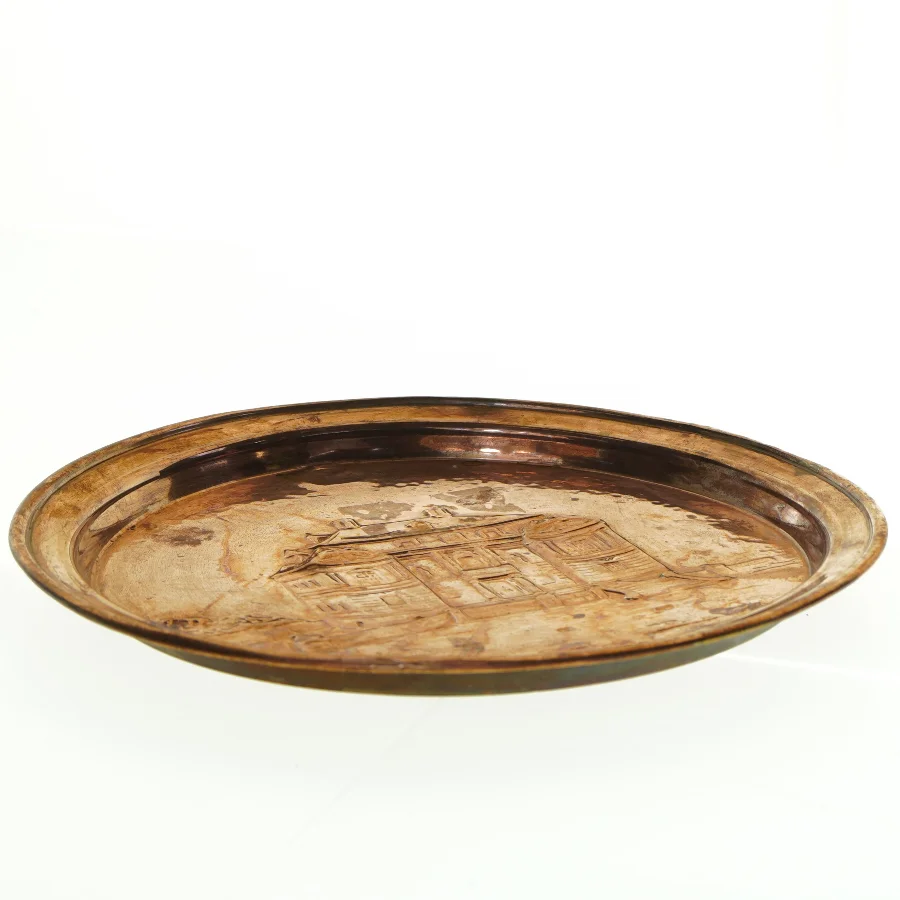 Kobber fad motiv Eremitage slottet (str. Diameter 28 cm)