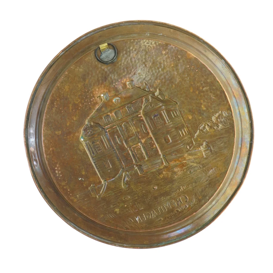 Kobber fad motiv Eremitage slottet (str. Diameter 28 cm)