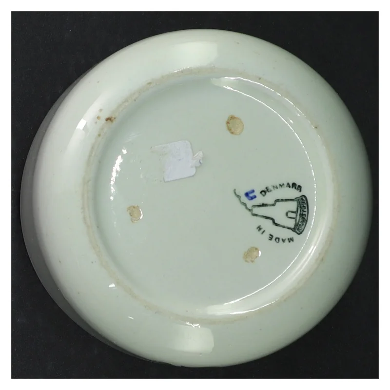 Keramik Margarine Beholder med Trælåg (str. H 9 cm. ø. 11,5 cm)