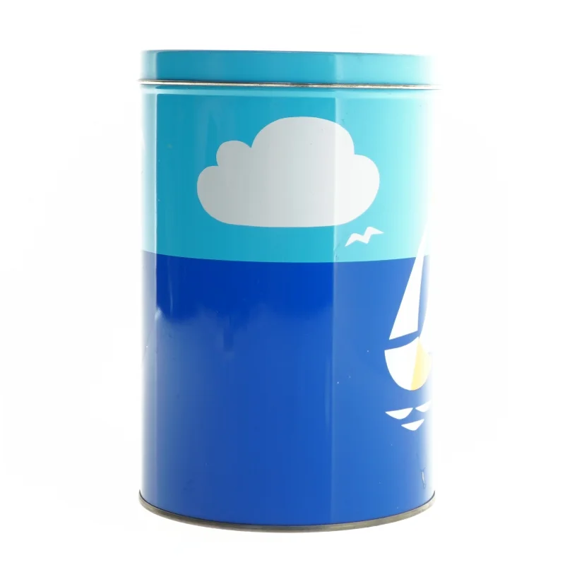 Metaldåse med himmel og sejlbåd dekoration (str. 19 x 12 cm)