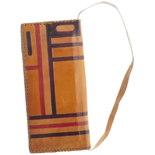 Vintage Retro Læder Clutch Taske med Skulder strop (str. 30 x 14 cm)