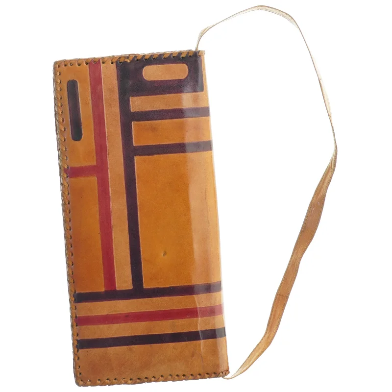 Vintage Retro Læder Clutch Taske med Skulder strop (str. 30 x 14 cm)