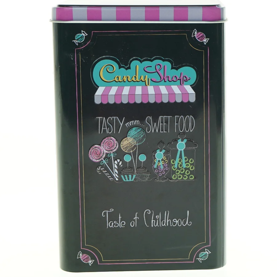 Metal dåse med Candy Shop design fra Honos (str. 20 x 10 x 13 cm)