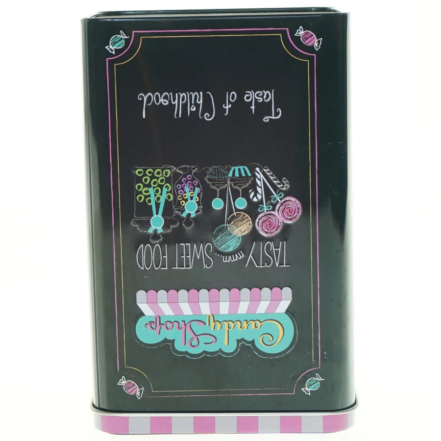 Metal dåse med Candy Shop design fra Honos (str. 20 x 10 x 13 cm)