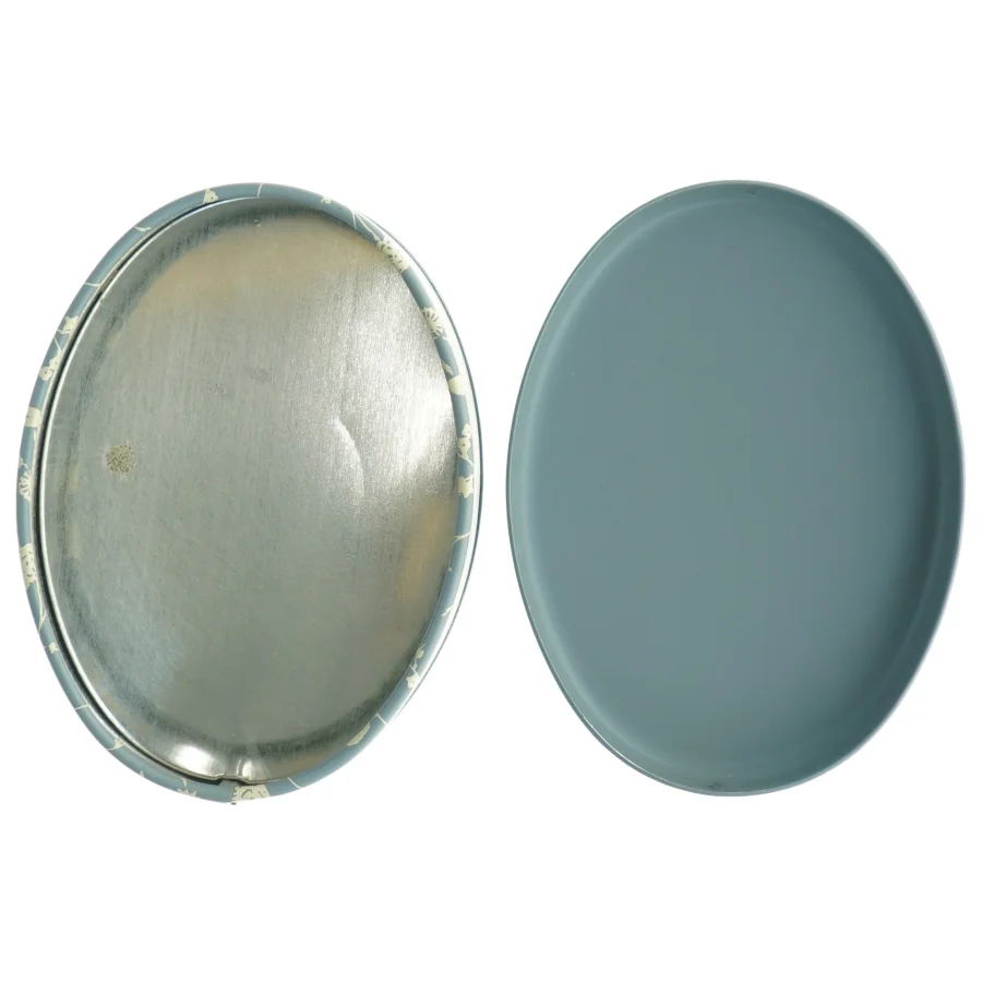 Rund kagedåse med blomstermotiv fra Ssödahl (str. 14 x 10 x 7 cm)