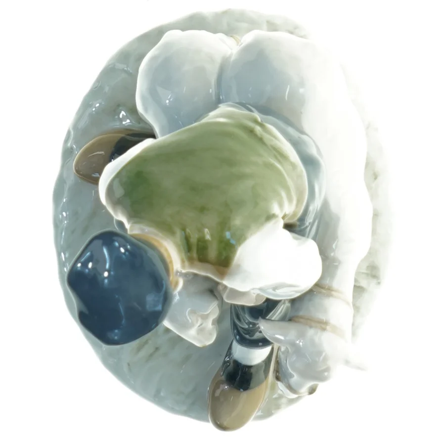 Fårehyrde figur i porcelæn fra Royal Copenhagen (str. 21 x 14 cm)