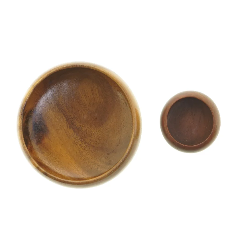 Træ skåle sæt (str. 7 x 3,5 cm og 15 x 5 cm)