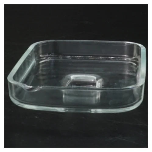 Glas smørfad med låg (str. 16x10 cm)