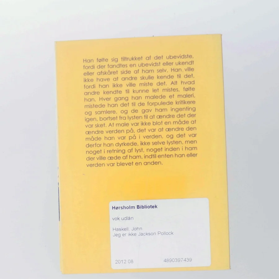 Jeg er ikke Jackson Pollock af John Haskell (Bog)