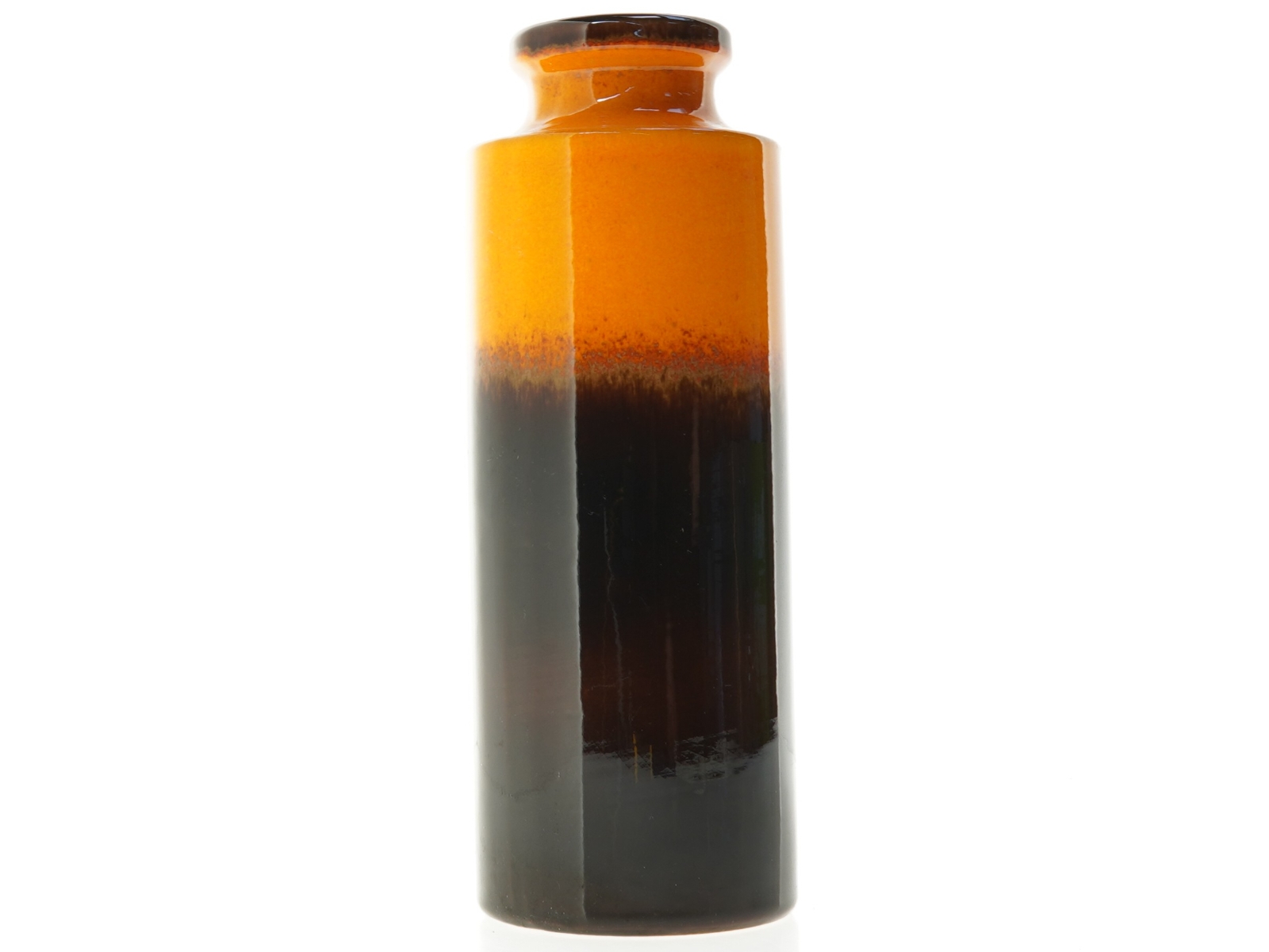 Scheurich West Germany Retro Brændt orange keramik vase (str. 27 cm)