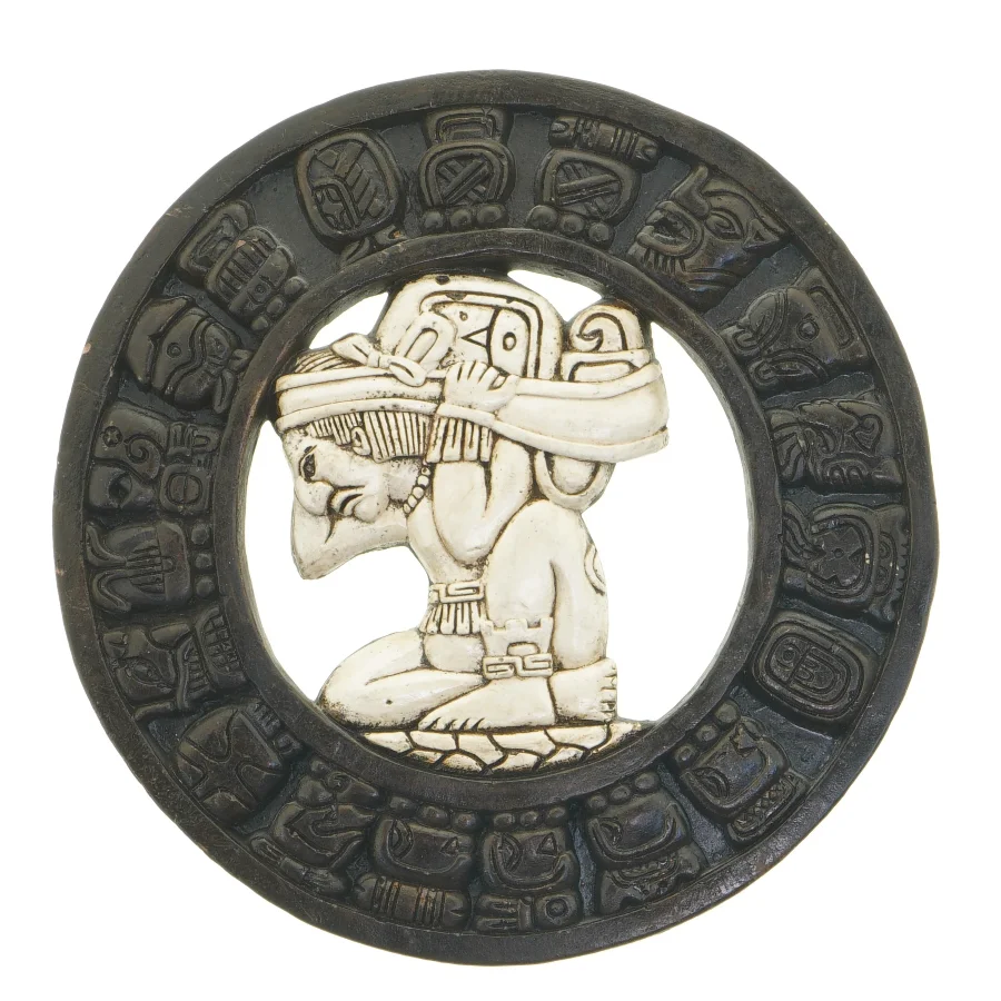 Dekorativ Aztec Mayansk Kalender sten (str. Ø 26 cm)