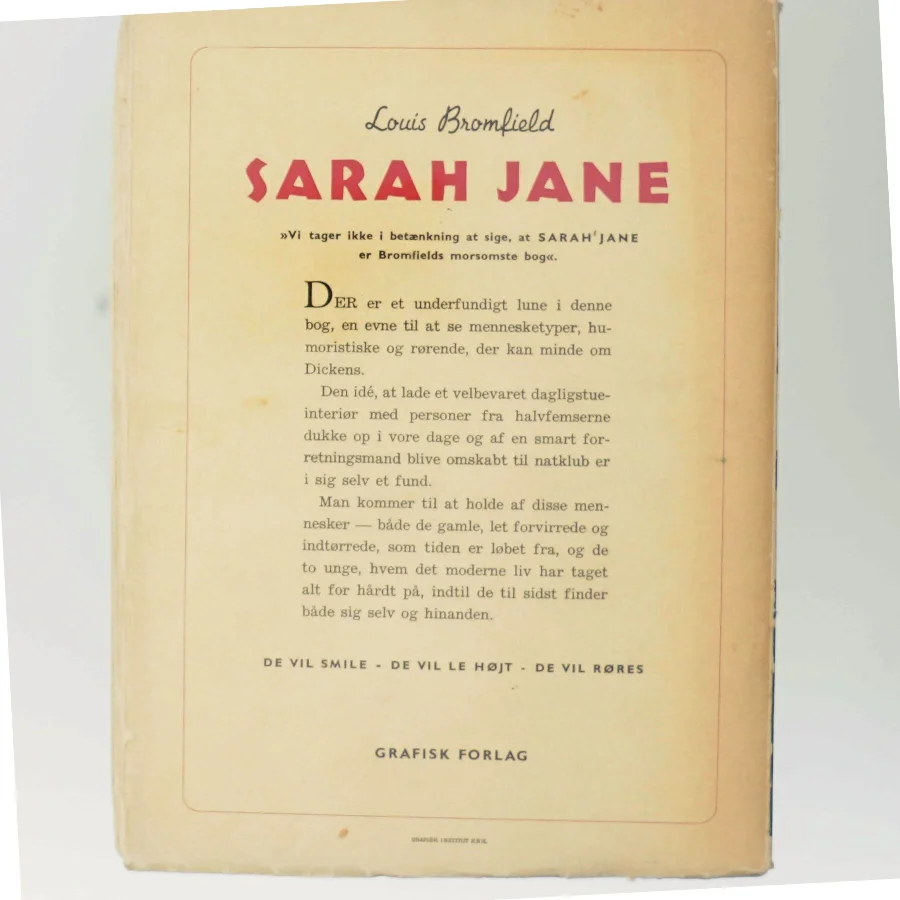 Louis Bromfield - Sarah Jane Bog
