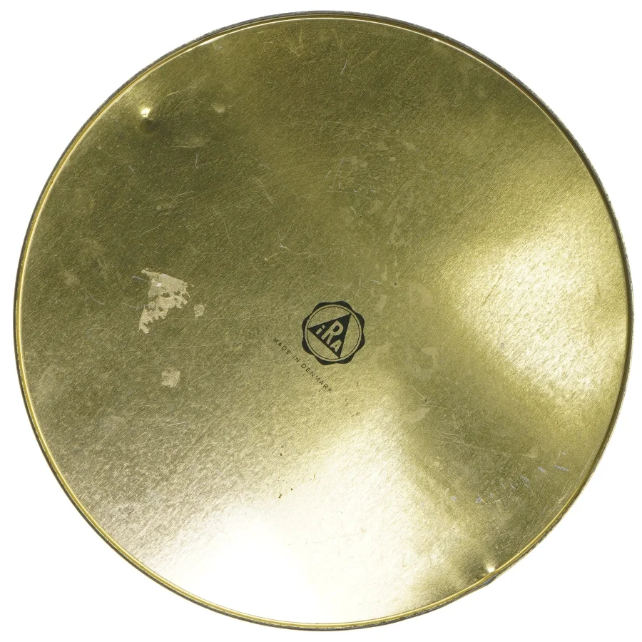 Dekorativ rund opbevaringskasse fra IRA (str. Ø 23,5 cm)