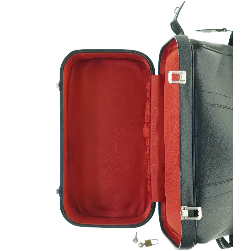 Sort læder rejsetaske fra Chic (str. 45 x, 25 x 35 cm)