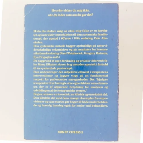 Hvis Du Elsker Mig Så Elsk Mig Ikke af Mony Elkaïm (Bog)