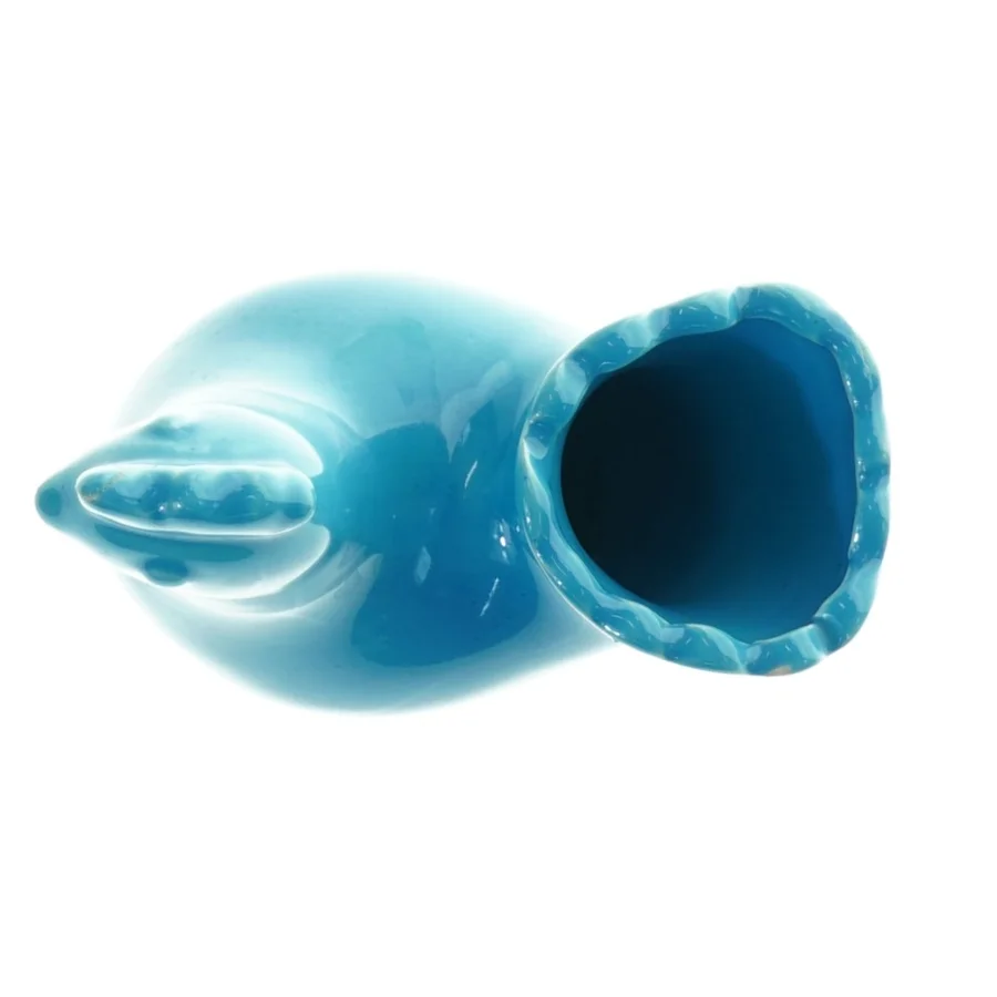 Blå keramik hane vase (str. 12 x 16 cm)