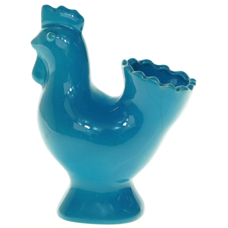 Blå keramik hane vase (str. 12 x 16 cm)