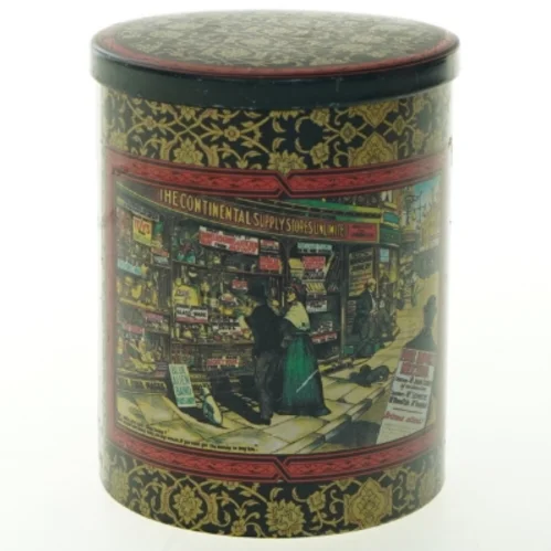 Dekorativ Vintage dåse med låg (str. Ø 10x13 cm)