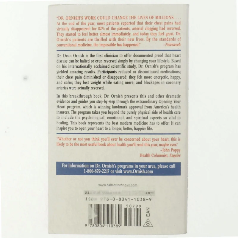 Dr. Dean Ornish's program for reversing heart disease : the only system scientifically proven to reverse heart disease without drugs or surgery af Dean Ornish (Bog)