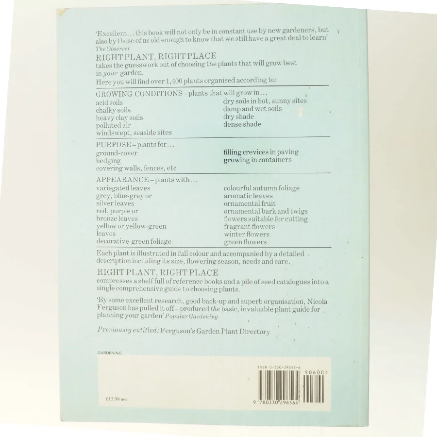 Right Plant, Right Place af Nicola Ferguson (Bog)