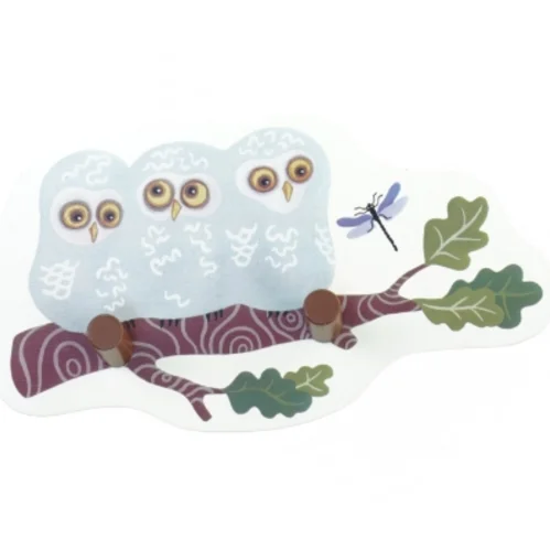 Knagerække med ugle motiv fra Ikea (str. 36 x 14 cm)