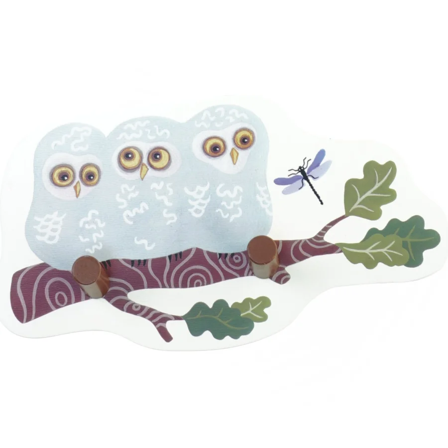 Knagerække med ugle motiv fra Ikea (str. 36 x 14 cm)