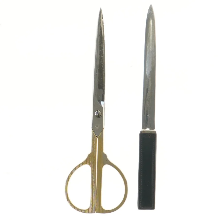 Saks og brevåbner sæt med læder etui (str. 23 cm)