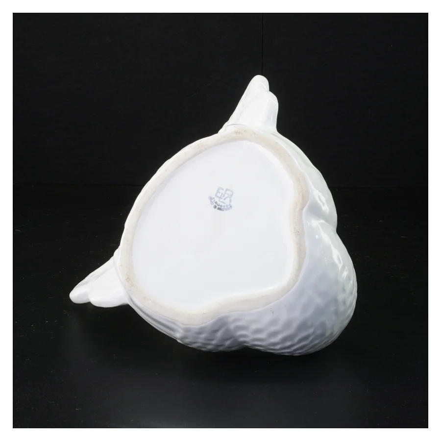 Hvid påfugl porcelænsskål Urtepotte(str. 16 x 18 x 17 cm)