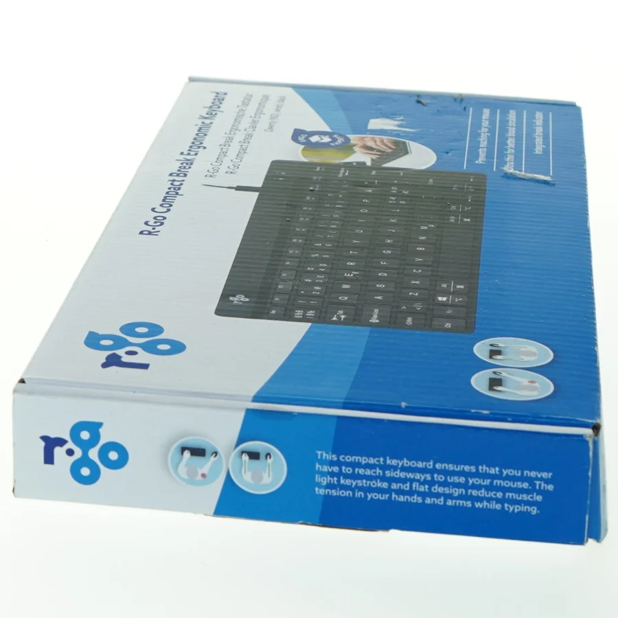 Ergonomisk tastatur fra R-go (str. 30x14,5 cm)