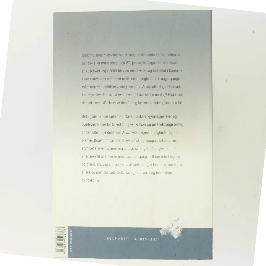 Erindringens fremtid - Auschwitz-dag i Danmark af Thomas Brudholm og Martin Mennecke (Bog)