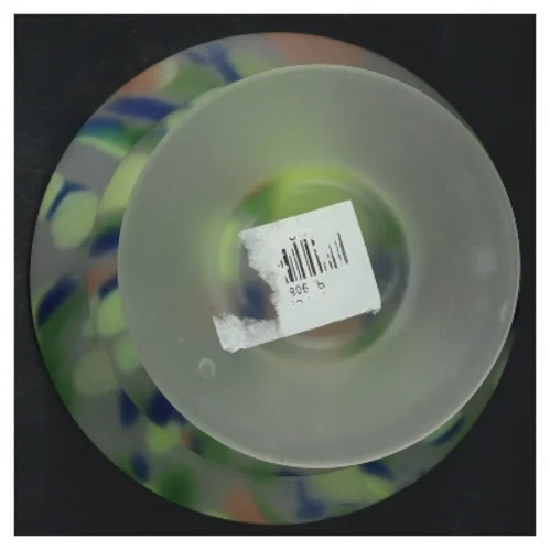 Flerfarvet frosted glasvase (str. 14 cm)