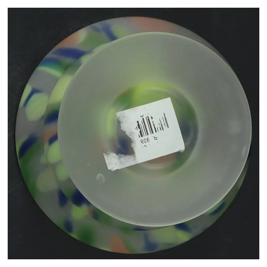 Flerfarvet frosted glasvase (str. 14 cm)