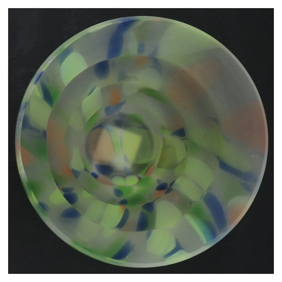 Flerfarvet frosted glasvase (str. 14 cm)