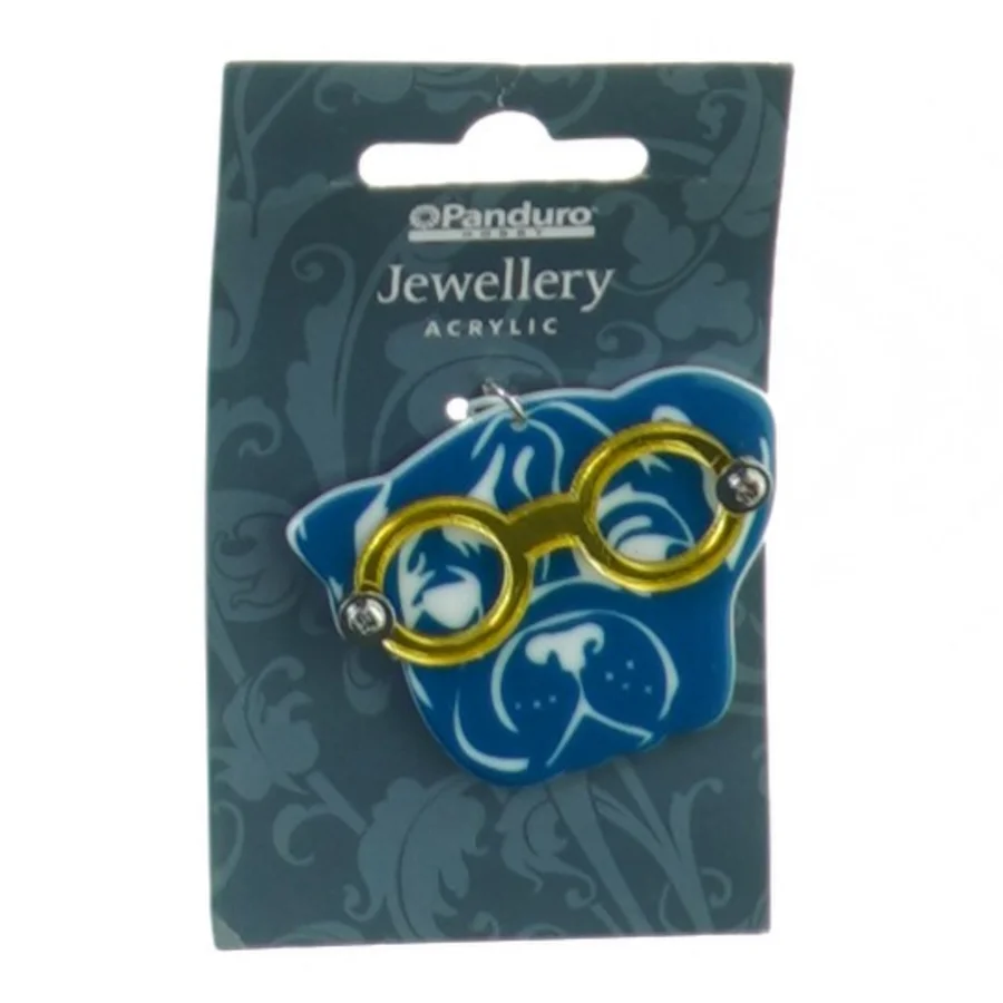 Smykke Vedhæng Mops med Briller fra Panduro (str. 5 cm)