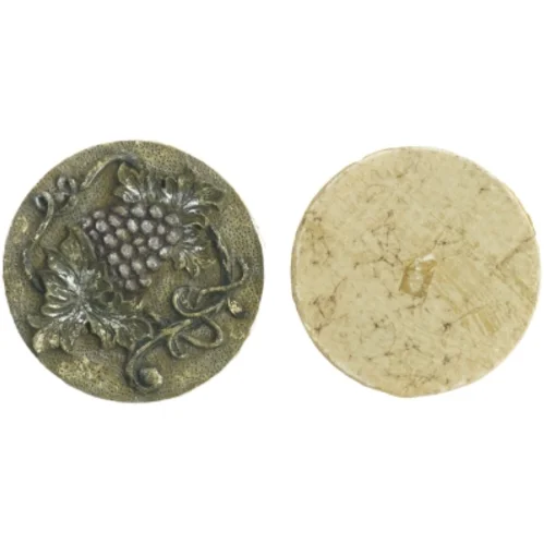 Rund æske med druemotiv på låget (str. Diameter 17 cm h 7 cm)