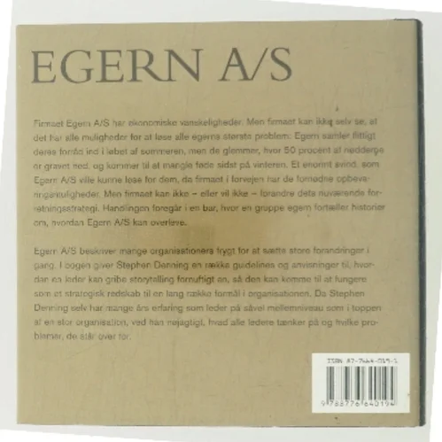 Egern A/S : en fabel om lederskab gennem storytelling af Stephen Denning (Bog)