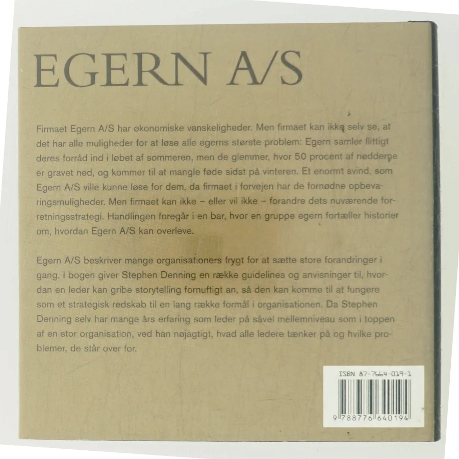 Egern A/S : en fabel om lederskab gennem storytelling af Stephen Denning (Bog)