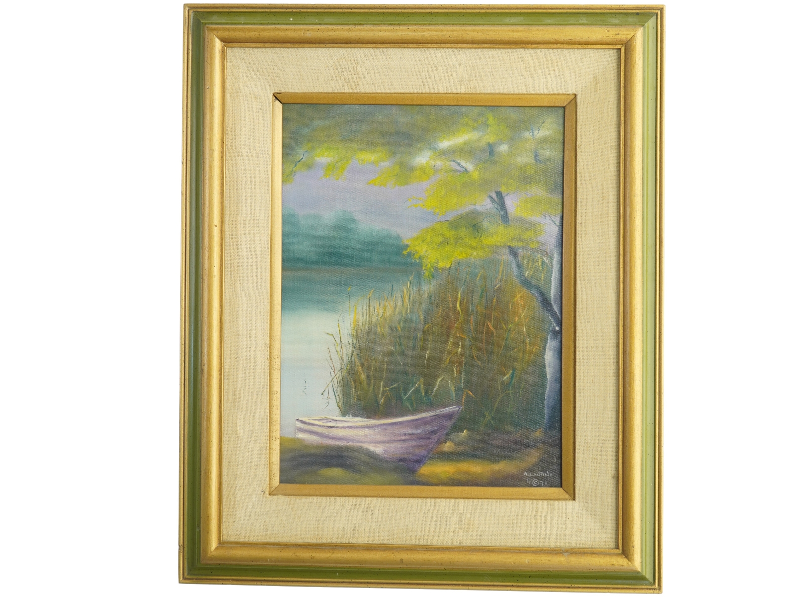 Oliemaleri af sølandskab (str. 60 x 50 cm)