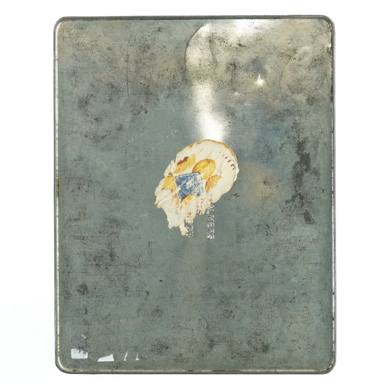 Vintage Rektangulær dåse med motiv (str. 27 x. 21 cm)