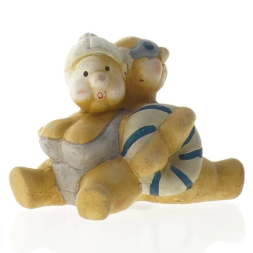 Keramik figur af badende mennesker (str. 10 x 6 x 7 cm)