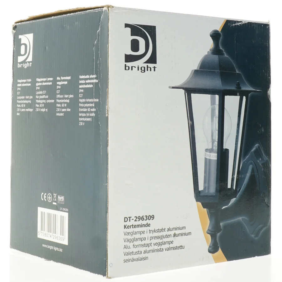 Udendørslampe i støbt aluminium fra Bright (str. 28 x 16 cm)
