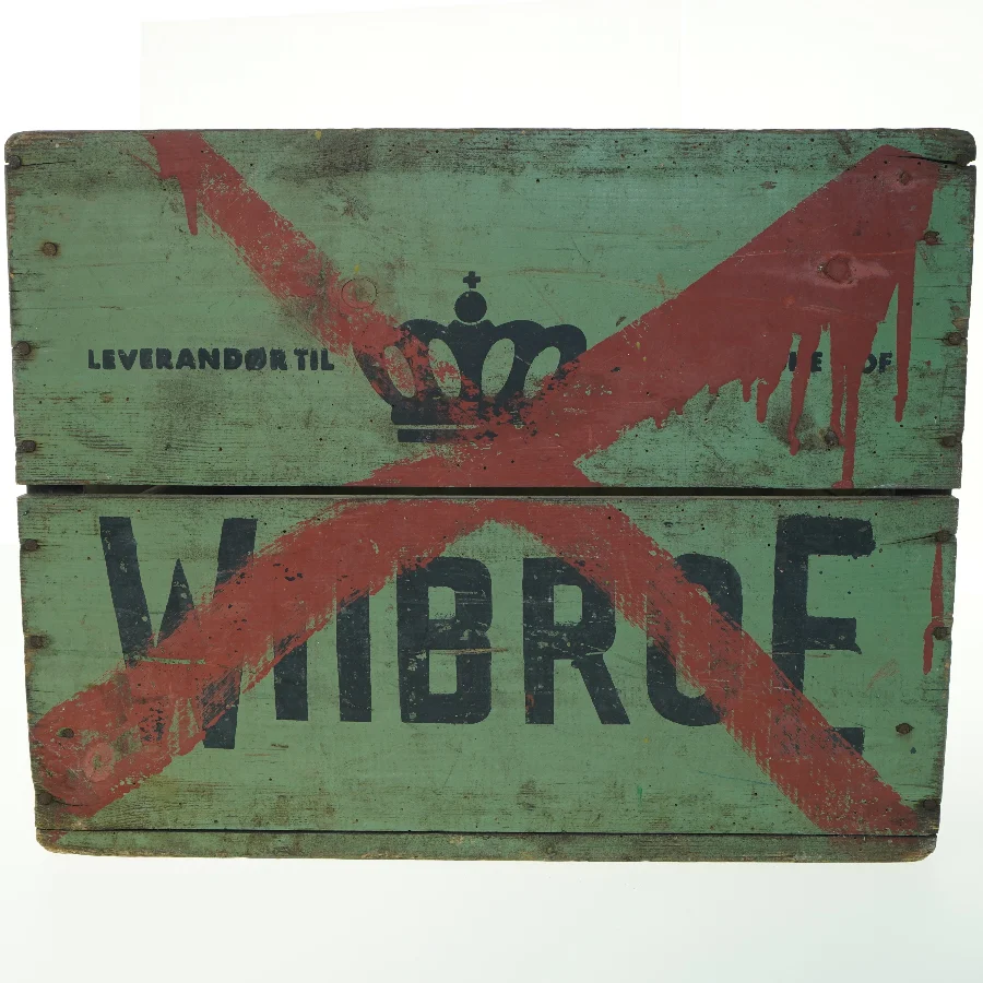Vintage trækasse fra Wiibroe (str. 45x31x35 cm)