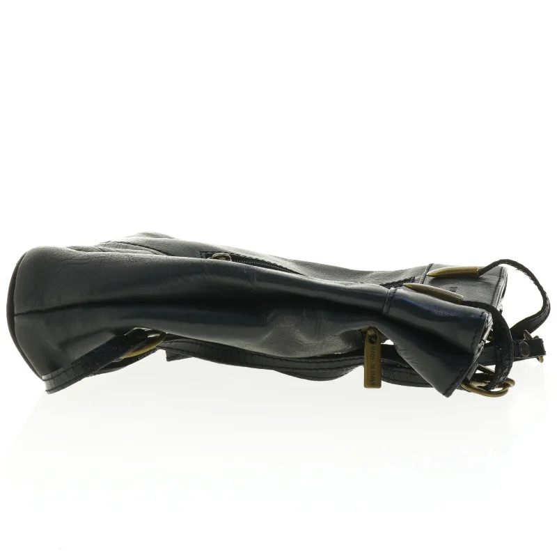 Sort læder crossover skulder taske/ rygsæk fra Duncan Brown (str. 25 x 23 cm)