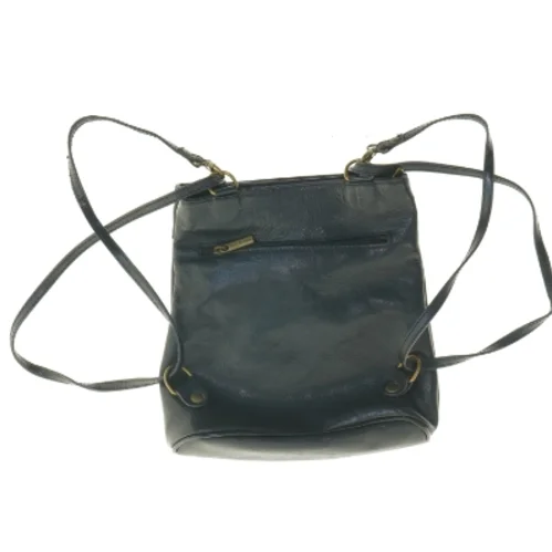 Sort læder crossover skulder taske/ rygsæk fra Duncan Brown (str. 25 x 23 cm)