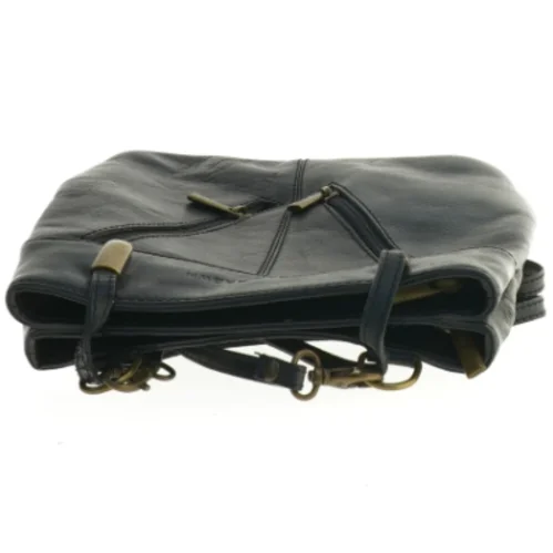 Sort læder crossover skulder taske/ rygsæk fra Duncan Brown (str. 25 x 23 cm)